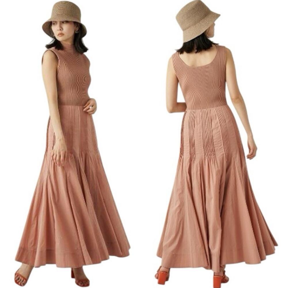 Snidel Midi Dress Sweater Pleated